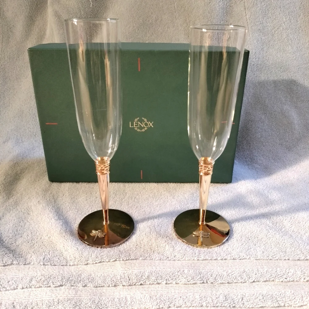 Kate Spade champagne flutes - Picture 3 of 10